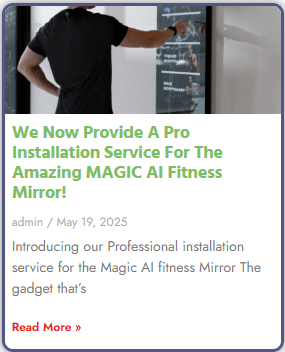 A link to Valley Homestyle's article about their Magic AI fitness mirror installation service
